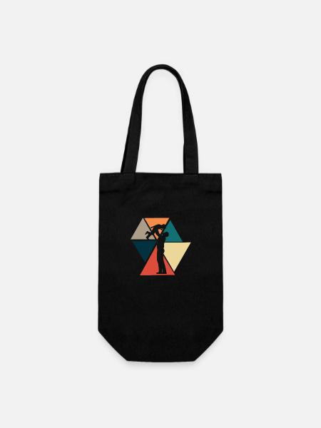 Vintage Retro Papa - Papa Geschenkidee - Geschenkbeutel für Flaschen - Schwarz