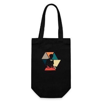 Disc jockey rétro vintage - idée cadeau Dj - Sac à bouteille - noir - Devant