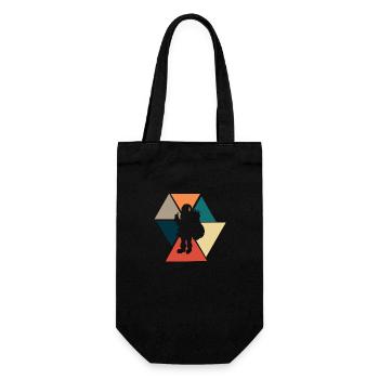 Père Noël rétro vintage - idée cadeau père Noël - Sac à bouteille - noir - Devant