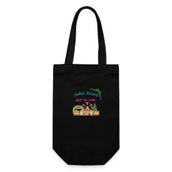 Meine Liebste Zeit im Jahr. - Geschenkbeutel für Flaschen - Schwarz - Vorne