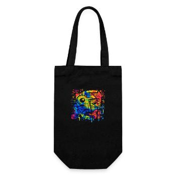Graffiti Street Art Spray Vintage Schablone Retro - Geschenkbeutel für Flaschen - Schwarz - Vorne