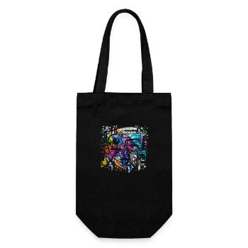 Graffiti Street Art Spray Vintage Schablone Retro - Geschenkbeutel für Flaschen - Schwarz - Vorne