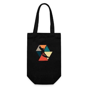 Vintage retro surf - surf gift idea - Gift Bag for Bottles - black - Front
