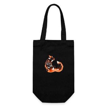 Mystischer Fuchs - Geschenkbeutel für Flaschen - Schwarz - Vorne