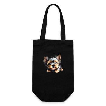 Yorkshire Terrier Chien Propriétaire Chien Chiot - Sac à bouteille - noir - Devant