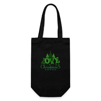 Cat Xmas christmas Santa Claus Nikolaus naughty - Gift Bag for Bottles - black - Front