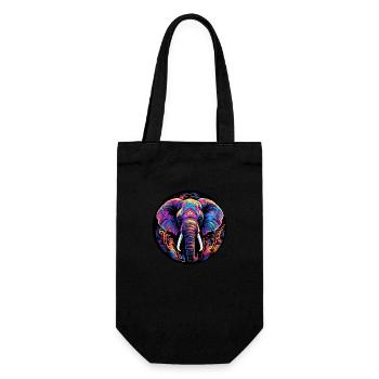 Elephant Neon Gift Wildlife Fans Ivory - Gift Bag for Bottles - black - Front