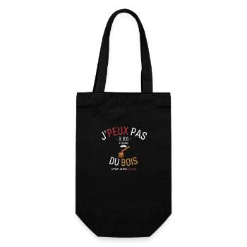 J'Peux Pas Je dois faire du bois avec mon papa - Sac à bouteille - noir - Devant