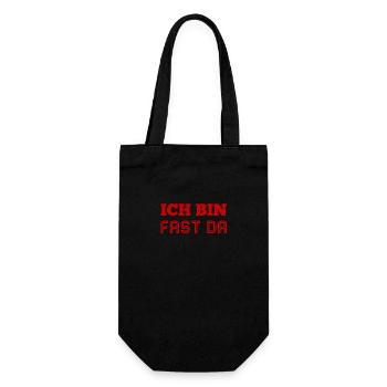 ich bin fast am Ziel - Geschenkbeutel für Flaschen - Schwarz - Vorne