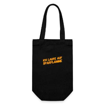 ich laufe auf Sparflamme - Geschenkbeutel für Flaschen - Schwarz - Vorne