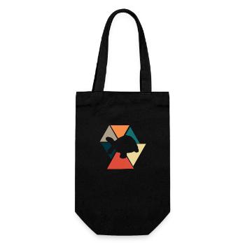 Tortue rétro vintage-idée cadeau tortue - Sac à bouteille - noir - Devant