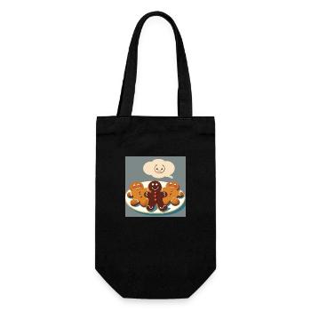 Lebkuchen / Lebkuchenmann / Weihnachten - Geschenkbeutel für Flaschen - Schwarz - Vorne