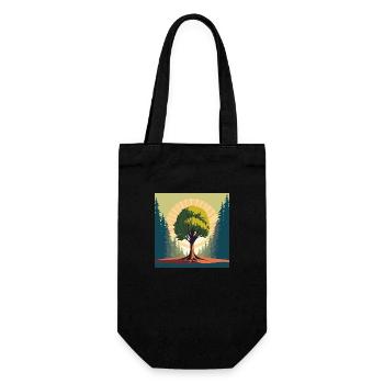 Natur / Baum / Umwelt - Geschenkbeutel für Flaschen - Schwarz - Vorne