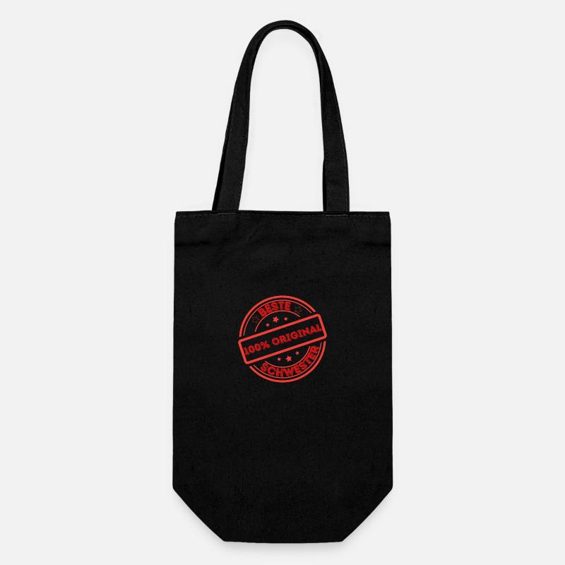 Beste Schwester - Geschenkbeutel für Flaschen - Schwarz