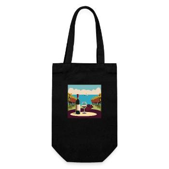 Wein / Rotwein / Weißwein - Geschenkbeutel für Flaschen - Schwarz - Vorne
