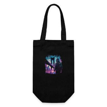 Brooklyn Bridge Cyberpunk - Geschenkbeutel für Flaschen - Schwarz - Vorne