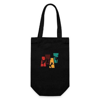 Vintage Retro Breakdance Geschenkidee - Geschenkbeutel für Flaschen - Schwarz - Vorne