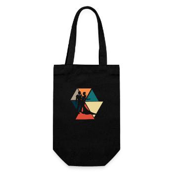 Couple marié rétro vintage-idée cadeau mariée - Sac à bouteille - noir - Devant