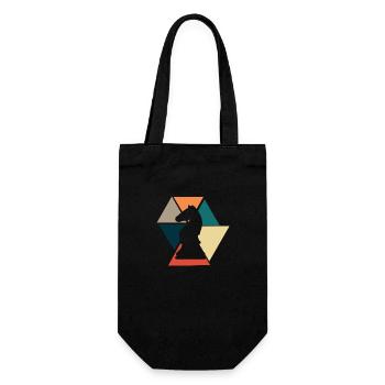 Jeux d’échecs rétro vintage-idée cadeau jeux - Sac à bouteille - noir - Devant