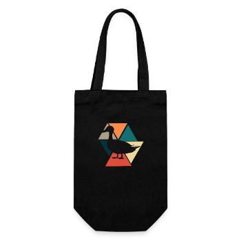Vintage Retro Duck - Duck Gift Idea - Gift Bag for Bottles - black - Front