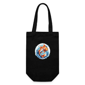 Koi Carp - Japanese Fish - Gift Bag for Bottles - black - Front