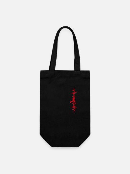 Football battement de coeur - Sac à bouteille - noir