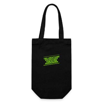 ich habe positive Eigenschaften abbekommen - Geschenkbeutel für Flaschen - Schwarz - Vorne