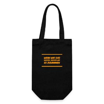 nur mit dir - Geschenkbeutel für Flaschen - Schwarz - Vorne