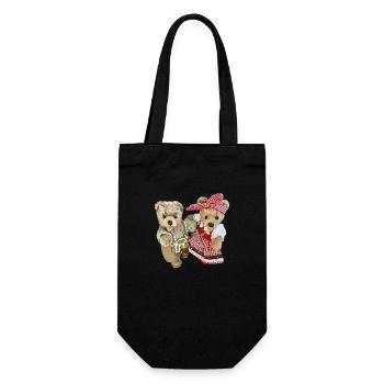 Josefine + Finn Tracht - Geschenkbeutel für Flaschen - Schwarz - Vorne