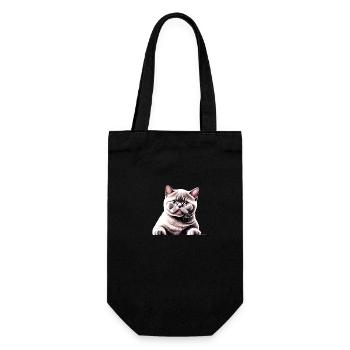 Britisch Kurzhaarkatze Katzenbaby Katzen Kater - Geschenkbeutel für Flaschen - Schwarz - Vorne