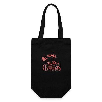 Weihnachten Weihnachtsmann Weihnachtsmann ungezogene Feiertage Winter - Geschenkbeutel für Flaschen - Schwarz - Vorne