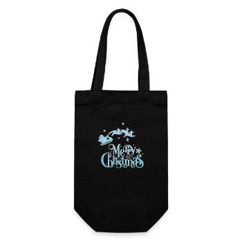 Weihnachten Weihnachtsmann Weihnachtsmann ungezogene Feiertage Winter - Geschenkbeutel für Flaschen - Schwarz - Vorne