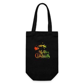 Weihnachten Weihnachten Weihnachtsmann freche Feiertage Winter - Geschenkbeutel für Flaschen - Schwarz - Vorne
