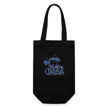 Weihnachten Weihnachtsmann Weihnachtsmann ungezogene Feiertage Winter - Geschenkbeutel für Flaschen - Schwarz - Vorne