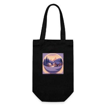 Village in snow globe - Gift Bag for Bottles - black - Front