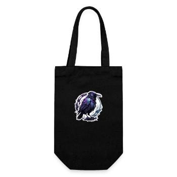 Corbeau / oiseau / animal / volant / plumes / ailes - Sac à bouteille - noir - Devant