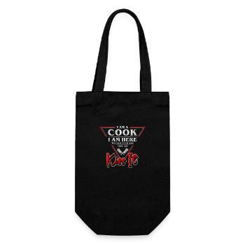 Kochen Hobby Gourmet Köchin - Geschenkbeutel für Flaschen - Schwarz - Vorne
