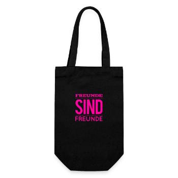 Freunde sind genial - Geschenkbeutel für Flaschen - Schwarz - Vorne