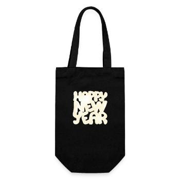 Happy New Year Neujahr - Gift Bag for Bottles - black - Front