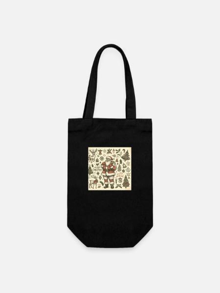 Winter Design - Geschenkbeutel für Flaschen - Schwarz