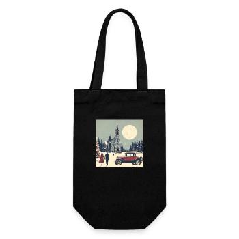 Church in the forest in winter - Gift Bag for Bottles - black - Front