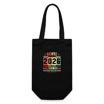 rente 2026 eine echte legende verlässt das gelände - Geschenkbeutel für Flaschen - Schwarz - Vorne
