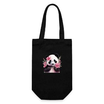 Niedlicher Panda - Geschenkbeutel für Flaschen - Schwarz - Vorne