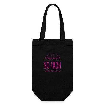 ich bin so glücklich - Geschenkbeutel für Flaschen - Schwarz - Vorne