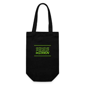 halten wir uns an die Fakten - Geschenkbeutel für Flaschen - Schwarz - Vorne