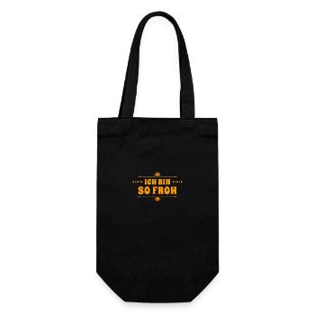 ich bin froh - Geschenkbeutel für Flaschen - Schwarz - Vorne
