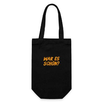 war es schön? - Geschenkbeutel für Flaschen - Schwarz - Vorne