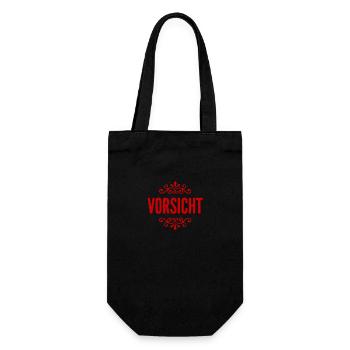 sei vorsichtig - Geschenkbeutel für Flaschen - Schwarz - Vorne