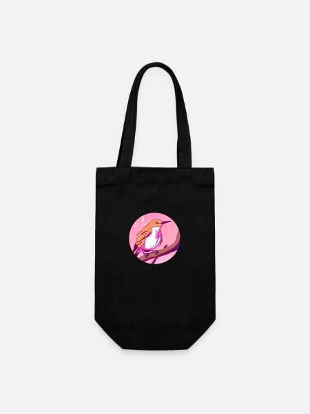 Spring Awakening Bird - Gift Bag for Bottles - black