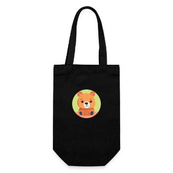 Kuschelbär-Grinsen - Geschenkbeutel für Flaschen - Schwarz - Vorne